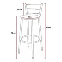 Ver imagem 2 de 2 Banquetas Alta Epoxi Branca Retro Azul Escuro