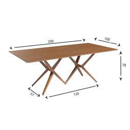 Mesa de Jantar Madeira Maciça Retangular 2,00m Eva - 3