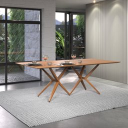 Mesa de Jantar Madeira Maciça Retangular 2,00m Eva - 1