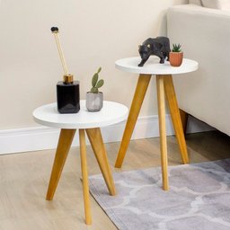 Conjunto 2 Mesinha Lateral Redonda - 2