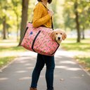 Ver imagem 6 de Bolsa de Transporte e Cama Iglu Pet 2 em 1 Amora Top Impermeável: Dino Rosa
