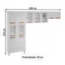 Ver imagem 3 de Cozinha De Aço Compacta Mirage New 11 Portas 6 Prateleiras com Vidro Branco - Telasul