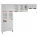 Ver imagem 1 de Cozinha De Aço Compacta Mirage New 11 Portas 6 Prateleiras com Vidro Branco - Telasul