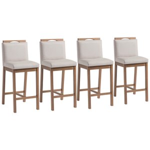 Conjunto 4 Banquetas Madeira Maciça Dani
