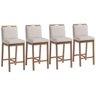 Conjunto 4 Banquetas Madeira Maciça Dani - 1