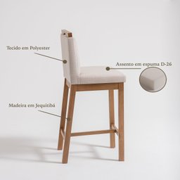 Conjunto 4 Banquetas Madeira Maciça Dani - 6