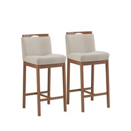 Conjunto 2 Banquetas Madeira Maciça Dani - 1