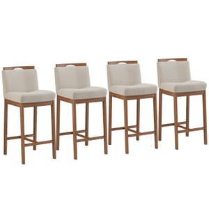 Conjunto 4 Banquetas Madeira Maciça Dani