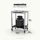 Ver imagem 4 de Fogão Inox com Rodinhas, 1 Boca Dupla Chama - Móvel Gourmet Mad.U