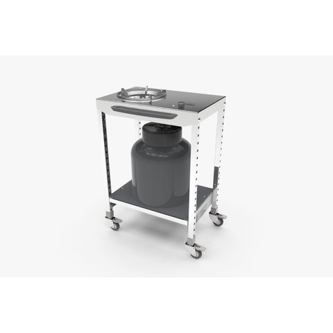 Fogão Gourmet Mad.U em Aço Inox com Rodinhas