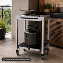 Ver mais imagens de Fogão Inox com Rodinhas, 1 Boca Dupla Chama - Móvel Gourmet Mad.U