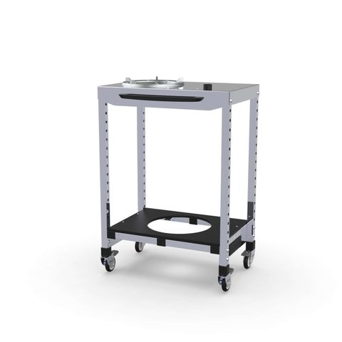 Fogão Inox com Rodinhas, 1 Boca Dupla Chama - Móvel Gourmet Mad.U