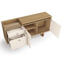 Ver imagem 4 de Buffet Aparador Cristal com 2 Portas e 2 Gavetas Freijó/off White - Pr Móveis