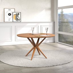 Mesa de Jantar Redonda Madeira Maciça 0,90m 4 Lugares Eva - 1 Mesa de Jantar Redonda Madeira Maciça 0,90m 4 Lugares Eva - 1