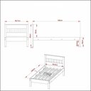 Ver imagem 3 de Cama De Solteiro Para Colchão 88 X 188 Cm Multimóveis Vcr35010 Amêndoa/Branco Amêndoa/Branco