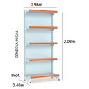 Ver imagem 2 de Gondola Parede 202 Amapa Fit Kit 6 Metros 1 Canto Porta Etiqueta Azul Amapá