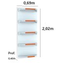 Ver imagem 3 de Gondola Parede 202 Amapa Fit Kit 6 Metros 1 Canto Porta Etiqueta Azul Amapá