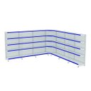 Ver imagem 1 de Gondola Parede 202 Amapa Fit Kit 6 Metros 1 Canto Porta Etiqueta Azul Amapá