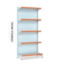 Ver imagem 4 de Gondola Parede 202 Amapa Fit Kit 6 Metros 1 Canto Porta Etiqueta Azul Amapá