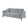 Sofa Liverpool 3 Lugares 195 Cm Base Madeira Talento Móveis Veludo Paris Cinza - 1