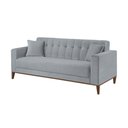 Ver imagem 2 de Sofa Liverpool 3 Lugares 195 Cm Base Madeira Talento Móveis Veludo Paris Cinza