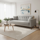 Ver imagem 1 de Sofa Liverpool 3 Lugares 195 Cm Base Madeira Talento Móveis Veludo Paris Cinza