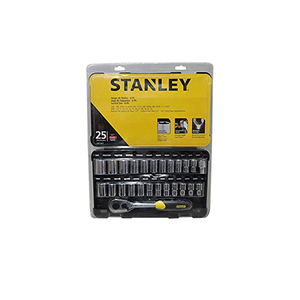 JOGO DE SOQUETE STANLEY 25PCS POL E MM CATRACA 1/2POL
