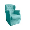 Ver imagem 2 de Poltrona Amamentação Balanço Manu com Puff Suede Azul Tifany - Jm Interiores