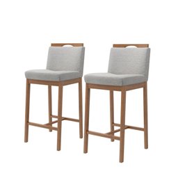 Conjunto 2 Banquetas Madeira Maciça Dani - 1