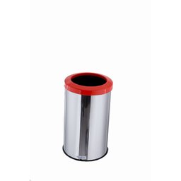Lixeira Aço Inox Com Aro Plástico Lixo Reciclável Cozinha 20 Litros - Laranja - 1