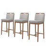 Conjunto 3 Banquetas Madeira Maciça Dani - 1
