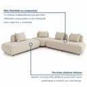 Ver mais imagens de Sofá de Canto Modulado Orgânico com Almofadas e Base Madeira Maciça 280CMX340CM Madri