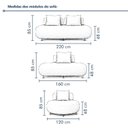 Ver mais imagens de Sofá de Canto Modulado Orgânico com Almofadas e Base Madeira Maciça 280CMX340CM Madri