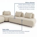 Ver imagem 7 de Sofá de Canto Modulado Orgânico com Almofadas e Base Madeira Maciça 280CMX340CM Madri