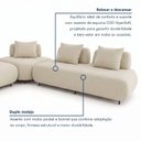 Ver imagem 5 de Sofá de Canto Modulado Orgânico com Almofadas e Base Madeira Maciça 280CMX340CM Madri