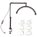 Ver imagem 1 de Luminaria Estetica Spa Arco Meia Lua 3 Tons Led Suporte Celular Mesa Angulo Ajustavel Limpeza de Pel