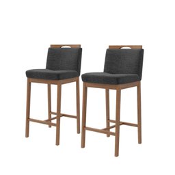 Conjunto 2 Banquetas Madeira Maciça Dani - 1