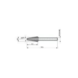 Lima Rotativa Metal Duro Tialn Cônica C/ Raio Formato L 3,0mm P/ Alargamento de Furos em Aço - 2