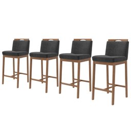 Conjunto 4 Banquetas Madeira Maciça Dani - 1
