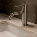 Ver imagem 2 de Torneira de Água Fria Bica Baixa para Banheiro - Aço Escovado - Dp8101 Drop Metais