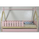 Ver imagem 1 de Bicama Infantil Solteiro Cabana Colorida Madeira Maciça Pinus Grade Cercadinho