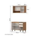 Ver imagem 4 de Cozinha Compacta Venaly 5 Portas 2 Gavetas 2 Prateleiras Cinamomo/Off White - Henn