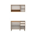 Ver imagem 3 de Cozinha Compacta Venaly 5 Portas 2 Gavetas 2 Prateleiras Cinamomo/Off White - Henn