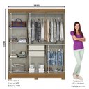 Ver imagem 4 de Guarda Roupas Casal 6 Portas 2 Gavetas B73