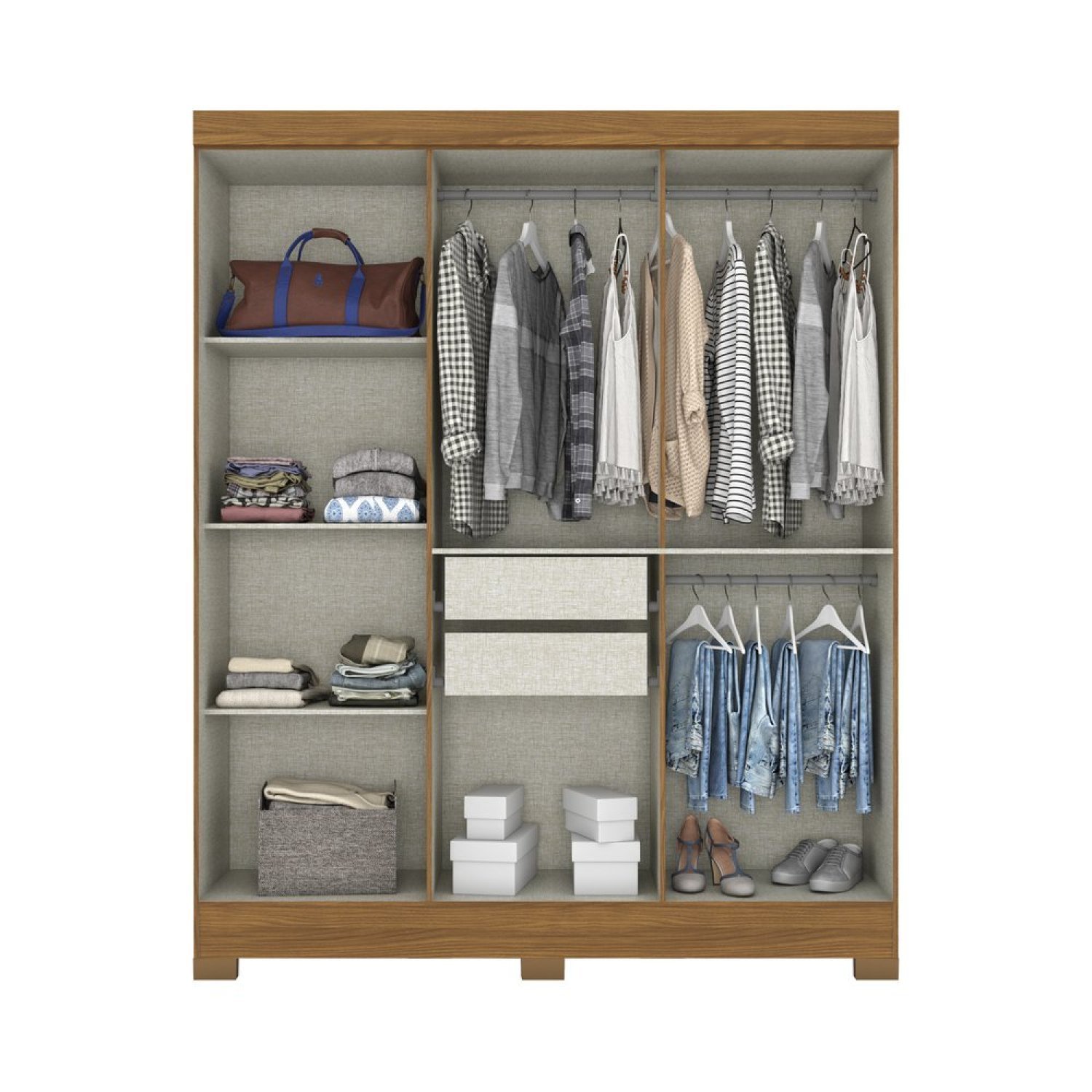 Guarda Roupas Casal 6 Portas 2 Gavetas B73 - 2