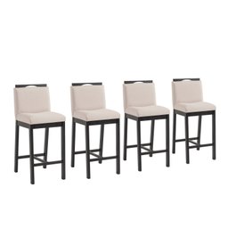 Conjunto 4 Banquetas Estofadas Madeira Maciça Dani - 1