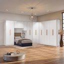 Ver imagem 1 de Quarto Modulado Adapt 16 Portas 9 Gavetas MDP 397cm Branco