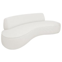 Sofá Curvo 3 Lugares Amsterdã 200cm Bouclé Branco - 1