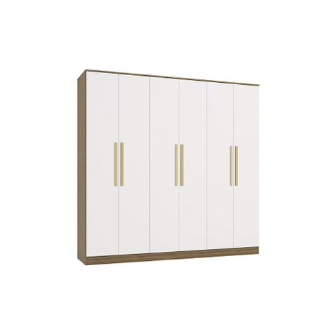 Guarda-roupa 6 Portas 4 Gvt Kappesberg Adapt Nogueira/branco