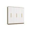 Ver imagem 1 de Guarda-roupa 6 Portas 4 Gvt Kappesberg Adapt Nogueira/branco